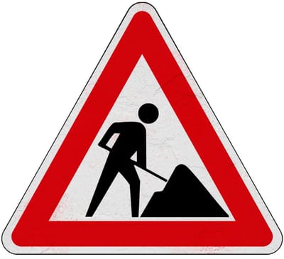 Werk in uitvoering bord - J16 | Sign Again materiaal | 20 cm
