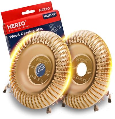 Set van 2 Houtsnijschijven 125 mm voor Haakse Slijper - Freesschijf en Boomstronkfrees