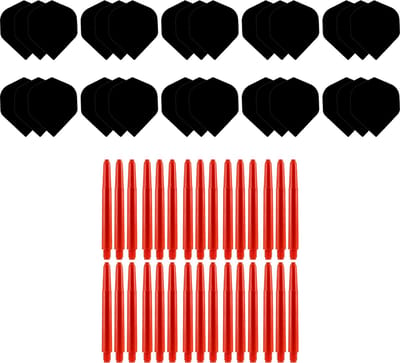 Dragon Darts Dart Flights en Dart Shafts - Multipack - 20 Sets - 60 Stuks - Extra Stevig - Darts Flights - Darts Shafts - Medium Rood