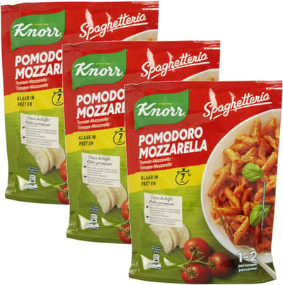 Knorr Spaghetteria Pomodoro Mozzarella - Multipack - Pastagerecht - 489g (3x163g)