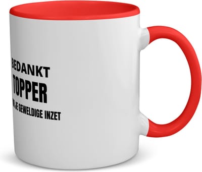 Akyol - bedankt topper voor je geweldige inzet koffiemok - theemok - rood - Collega - collega - cadeautje voor inzet tonen - bedankt voor alles - geschenk - 350 ML inhoud