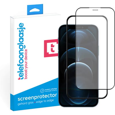 iPhone 12 Pro screenprotector glas met aanbrengtool - Edge to Edge
