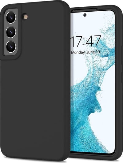 LuxeBass Hoesje geschikt voor Samsung Galaxy S22 - Siliconen hoesje - TPU - Zwart - telefoonhoes - gsm hoes - telefoonhoesje