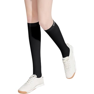 Zonnemouwen Beenmouwen UV-bescherming Open hiel Koelmouwen Kousen voor tennisgolf Short zwart