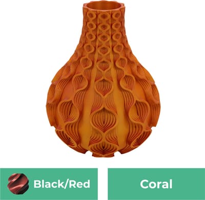 Coral organische vaas – Decoratieve vaas - Zwart / Rood - 3d geprinte vaas – geschikt voor droogbloemen - 20CM