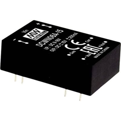 MEAN WELL DCWN06A-05 DC/DC-convertermodule 500 mA 6 W Aantal uitgangen: 2 x Inhoud 1 stuk(s)