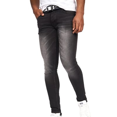 Crosshatch Heren Barbeck Slim Jeans (Zwart wassen)
