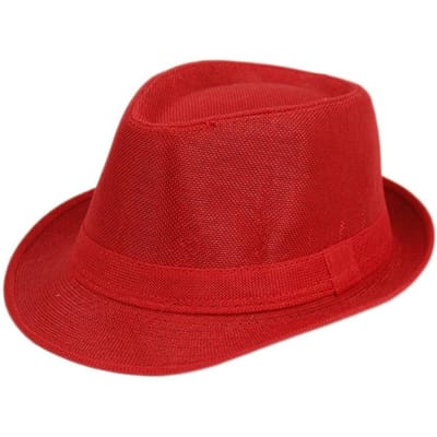 Chapeau Jazz en Lin Britannique pour Homme Chapeau Panama Uni Vintage pour Homme Casquette à Visière Décontractée Été rouge