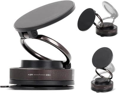 carmdering - Magnetische Autohouder - Telefoonhouder - Carkit - 2400g trekkracht, dubbele metalen arm, 360° draaibaar, 10kg zuigkracht - Voor 7 inch telefoons - -30°C tot 100°C