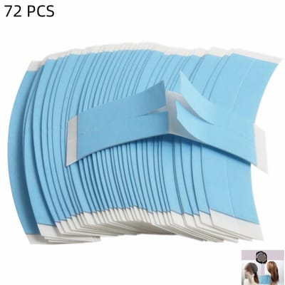 72 stuks - Lace Front-tape voor pruiken - Dubbelzijdige pruikentape -voor haarstukjes, toupees en haarextensies - 7.7×2.2cm - blauw