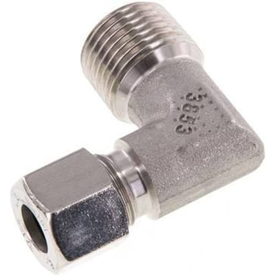 R 1/2'' Buitendraad x 10L RVS L-Fitting 90graden 315 Bar DIN 2353 - FL2E-MC-ST-012R-10-L
