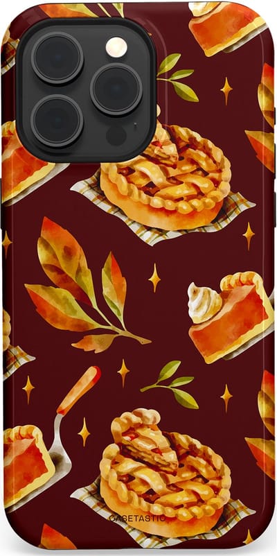 Casetastic Hoesje Geschikt voor Apple iPhone 15 Pro Max Magsafe - Stijlvolle Beschermende Duo-layer Case - Karamel Appel Ontwerp