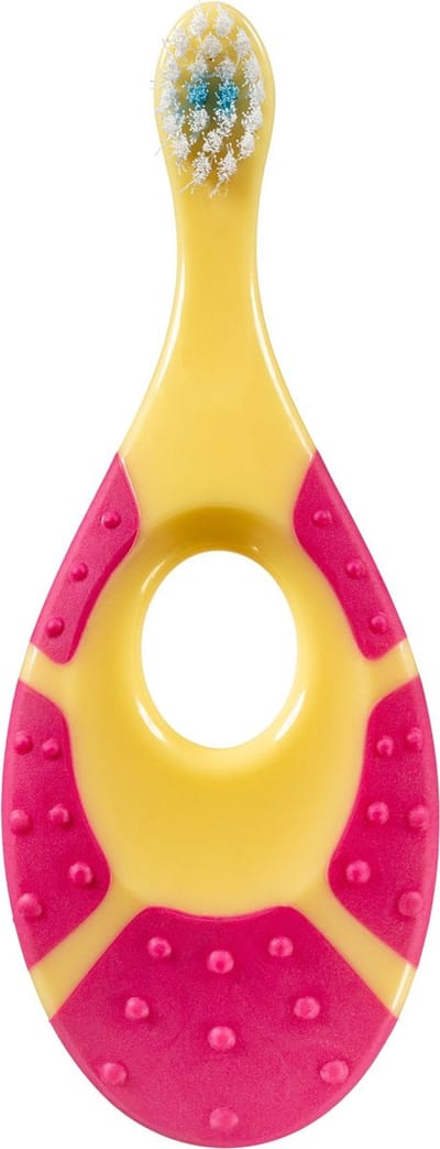 Jordan Tandenborstel baby STEP 1 (0-2 JAAR) Geel/Roze/Mintgroen 3 stuks