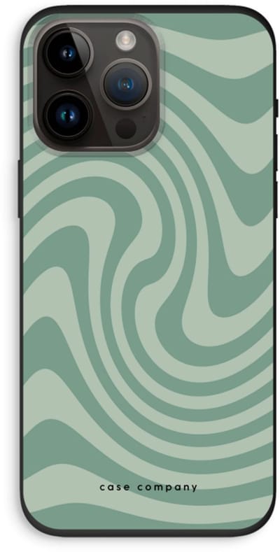 Case Company® - Hoesje geschikt voor iPhone 14 Pro Max hoesje - Swirl Groen - Biologisch Afbreekbaar Telefoonhoesje - Bescherming alle Kanten en Schermrand