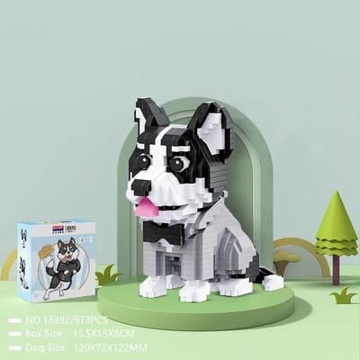 Schattige Huisdier Gog Bouwstenen Mode Bulldog Schnauzer Siberische Husky Dier Model Decoratie Micro Bouwstenen Speelgoed Voor Kinderen Volwassenen