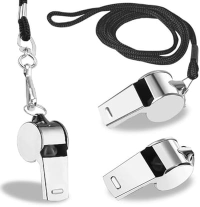 3 stuks roestvrijstalen fluitje met lanyard voor sport en training