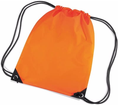 2x stuks oranje nylon sport/zwembad gymtas/ gymtasje met rijgkoord 45 x 34 cm - Kinder tasjes