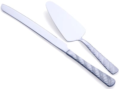 Unyqoos ® Stijlvolle Zilveren Taart- en Serveerset voor Bruiloften en Feestelijke Gelegenheden