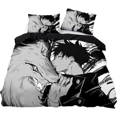 Collections de Housse de Couette d'Anime CélèbresCollection de Literie Jujutsu KaisenHousse de Couette et Taies d'Oreiller Satoru Gojo SimpleDoubleQueenKing 135x200cm 2pcs