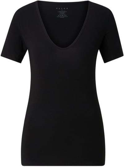 FALKE Daily Climate Control Round Neck sneldrogend katoen top van onderlaag dames zwart - maat XS