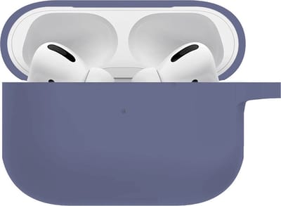 Hoesje - Geschikt voor Apple AirPods Pro 2 - met Clip - Siliconen Hoes - Silicone Case Cover - Grijsblauw