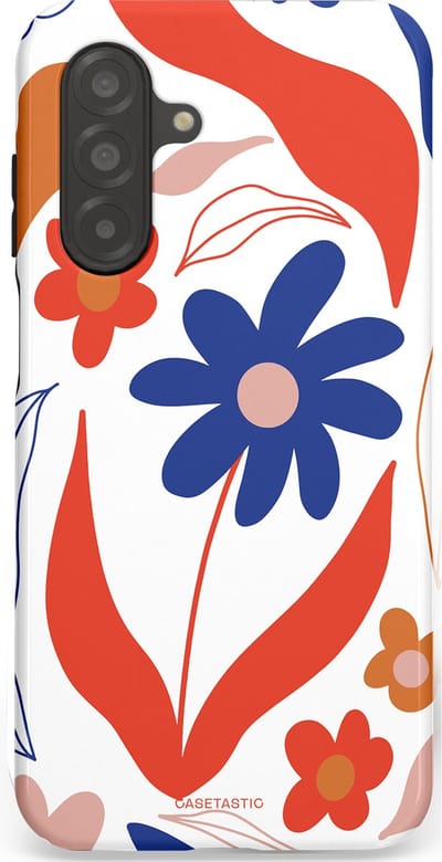 Casetastic hoesje geschikt voor Samsung Galaxy A26 - Dubbellaagse bescherming - Kleuren in bloei - Fashion Case - Wit Rood Perzik Donkerblauw