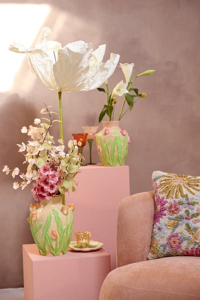 Light&living - Vaas - deco - Ø26x31 cm - TULIP - keramiek - licht oranje-groen - Vazen