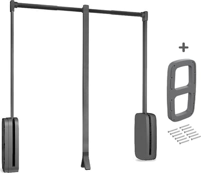 Emuca Washington Kledinglift - Garderobelift - Kledingroede - Kledingstang - Grijs - 45/60cm