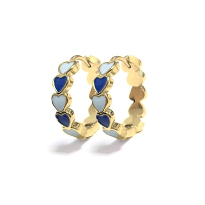 MILLIE Oorringen - Blauw/Goud | Stainless Steel | Ø 14 mm | Fashion Favorite