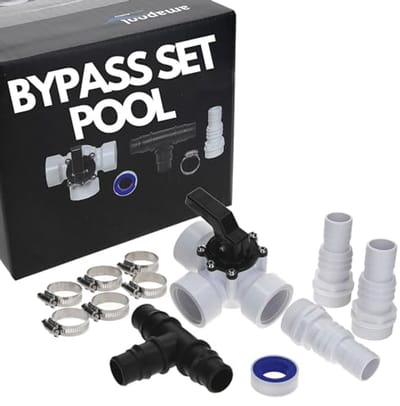 Compleet Bypass Pool Set voor Verwarming en Filtratie - 12-delige Set met 3-Weg Ventiel