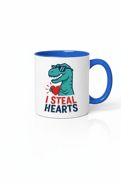 Mok T-Rex Zonnebril - 'I Steal Hearts' | Grappige Dinosaurus Mok voor Liefhebbers