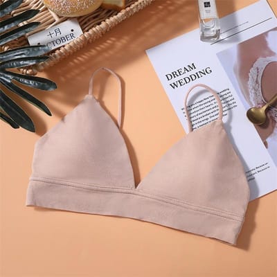 Sexy V-hals zachte bh voor vrouwen SL Verwijderbare ademende dunne bh's Ongevoerde beha Zachte lingerie Ondergoed voor dames Tanktops M