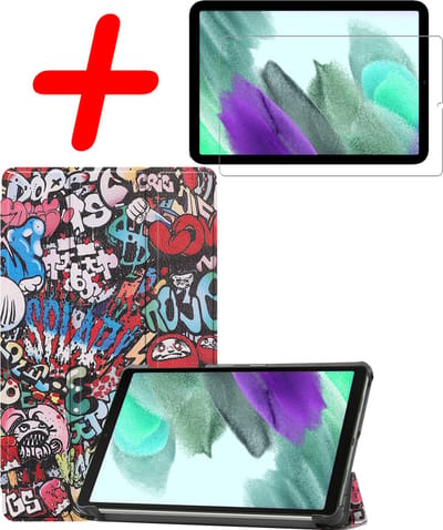 Hoesje Geschikt voor Samsung Galaxy Tab S6 Lite - Met Screenprotector - Trifold Bookcase - Hard Cover - Hardcover Book Case - Tablet Hoes - Graffity