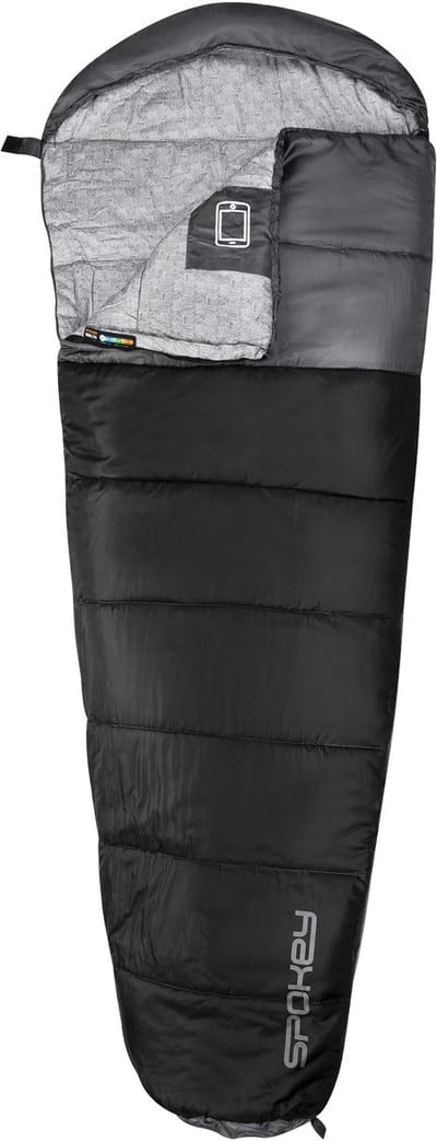 Spokey NORDIC Mummy Slaapzak - Zwart - 230x80x50c