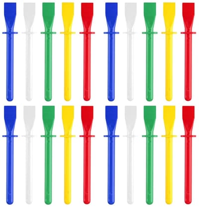Set van 20 kleurrijke plastic lijmspatels voor knutselen, schoolprojecten en hobby's - ideaal voor tieners in rood, geel, blauw, groen en wit