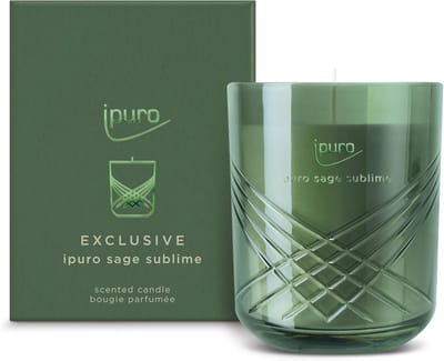 Luxe Geurkaars 270g - Verfijnde Geur van Limoen, Salie & Lavendel - Groene Geurkaars in Glas