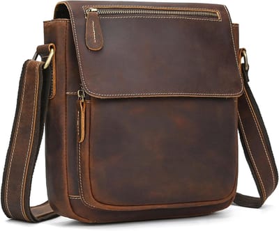 Stijlvolle leren crossbody tas voor heren - Vintage schoudertas voor iPad tot 9.7 inch, ideaal voor dagelijks gebruik en uitgaan