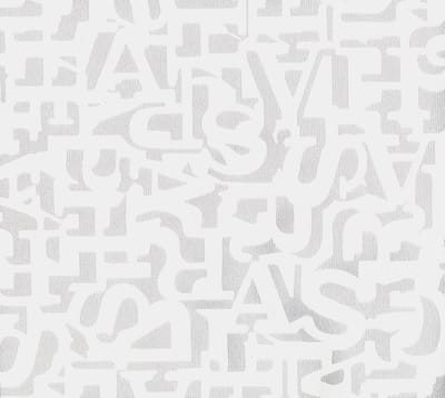 Dutch Wallcoverings Vliesbehang letters - wit/grijs