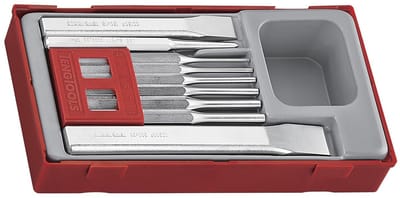 Beitel- en doorslagset TT1 tray 9 delig Teng Tools