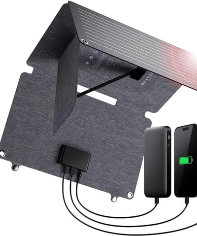 Zylo® Draagbaar Zonnepaneel - Solar Charger - Opvouwbaar Zonnepaneel - 30w - 67x36x3cm - Zwart