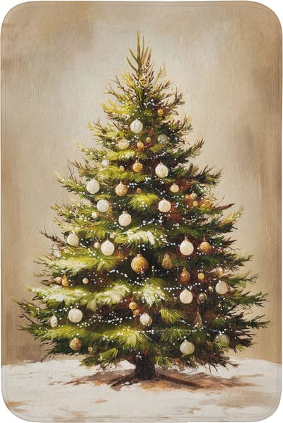 Badmat 60x90 cm - Antislip - Kerst - Sfeer - Groen - Badmatten voor badkamer - Badkamermat - Douchemat - Badkamer mat