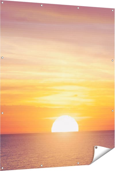 Gards Tuinposter Zonsondergang op de Zee - 120x150 cm - Tuindoek - Tuindecoratie - Wanddecoratie buiten - Tuinschilderij