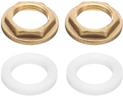 2 stuks Messing zeskantmoer buisverbinding, 3/8 inch BSP vrouwelijke zeskantmoer, flens enkel gat kraan bevestigingsmoer voor keukenwastafel