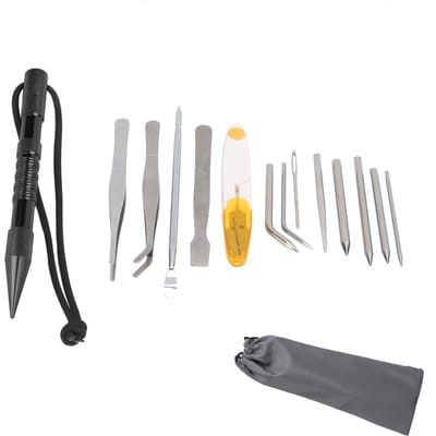 14-delige set Paracord naalden breigereedschap Paracord stiknaaldenset Armbanden doe-het-zelf kitRood gray