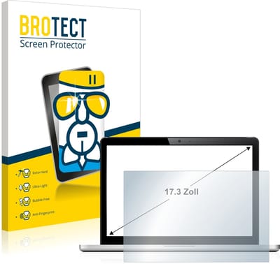 BROTECT - Screenprotector voor Laptops met 17.3 inch Schermen [383 mm x 215 mm, 16:9] - Folie Beschermfolie Beschermglas transparant