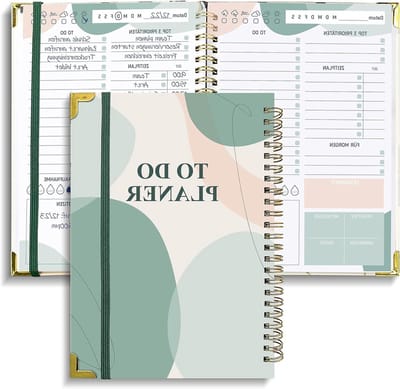 Ongeplande A5 Daily Planner voor 120 Dagen, Takenlijst en Notities, Spiral Hardcover voor Kantoor en School, Ideaal voor Organisatie en Productiviteit