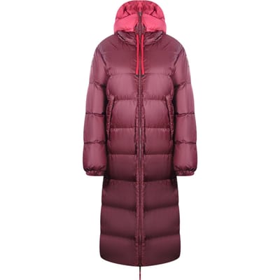 Parajumpers slaapzak omkeerbaar rood lang donsjack met capuchon