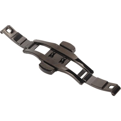 Zwarte Horlogeband Vouwsluiting Dubbele Knop Roestvrij Staal Horlogeband Sluitgesp black