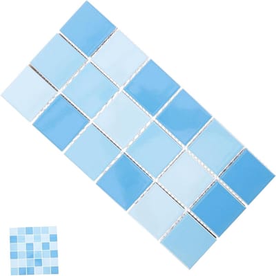 Keramische Mozaïektegels - Wandtegels Keuken - Badkamer Decoratie - Hoogglans Gepolijst - 30x30x0.3 cm - Hemelsblauw