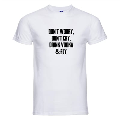 DON´T WORRY DON´T CRY T-shirt - 100% Katoen - Maat XS - Classic Fit - Wit